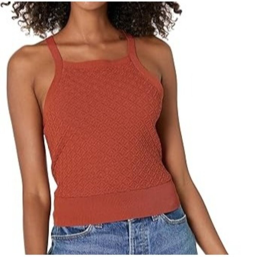 Club Monaco Tie Back Chandails Knit Tank Burnt Orange Size XL NEW